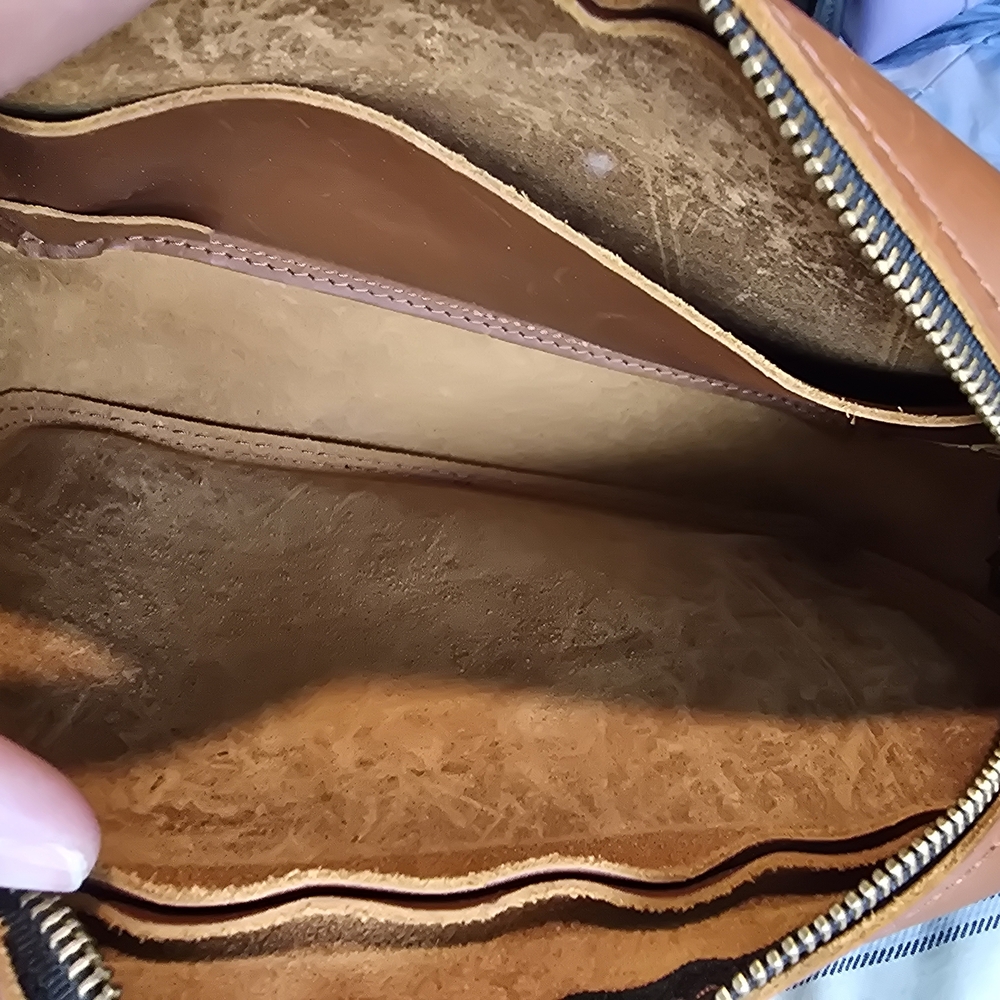 Portland Leather Large Honey Camera Bag Purse - Picture 8 of 8